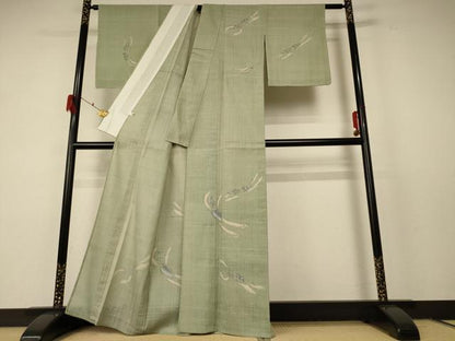 平和屋着物＊夏物 染織の名門 しょうざん 生紬 訪問着 手描き 河童 正絹 逸品 AABF2783jd