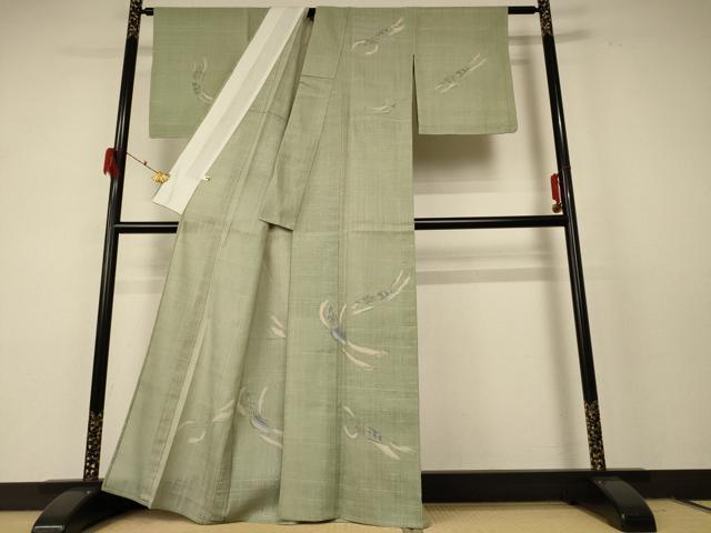 平和屋着物＊夏物 染織の名門 しょうざん 生紬 訪問着 手描き 河童 正絹 逸品 AABF2783jd