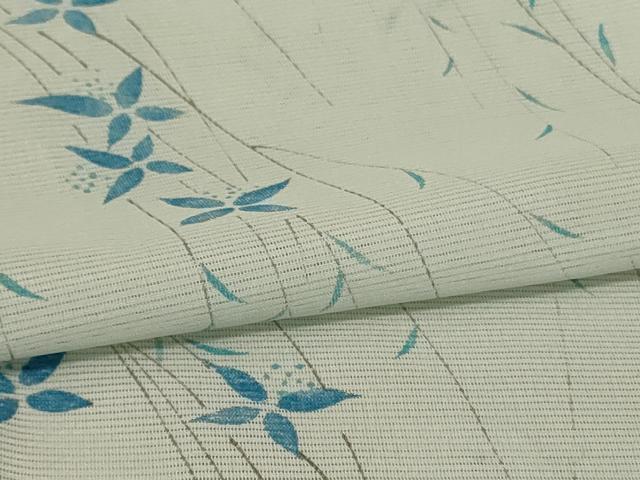 平和屋着物＊夏物 小紋 絽 枝花文 洗える着物 AABF2788jd