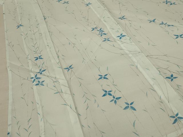 平和屋着物＊夏物 小紋 絽 枝花文 洗える着物 AABF2788jd
