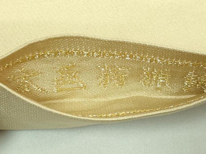 平和屋本店●極上 龍村美術織物 たつむら 九寸開き名古屋帯 木画狩猟錦 金銀糸 蒸栗色地 逸品 DZAB3936kh6