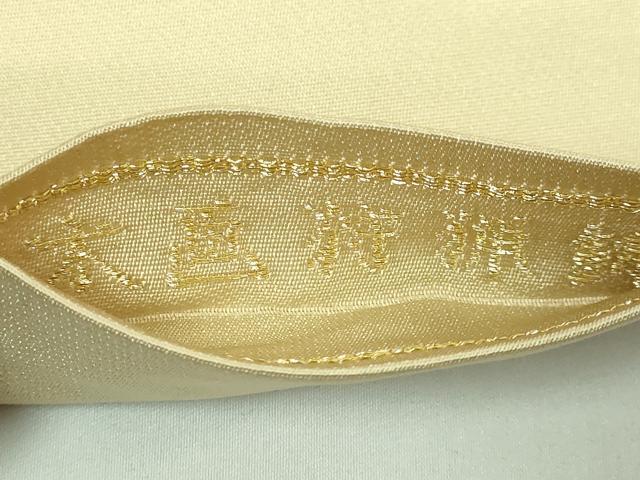 平和屋本店●極上 龍村美術織物 たつむら 九寸開き名古屋帯 木画狩猟錦 金銀糸 蒸栗色地 逸品 DZAB3936kh6