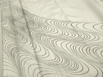 平和屋着物●本場染大島紬 訪問着 刺繍 刺し子 流水文 正絹 逸品 AABF3023cs