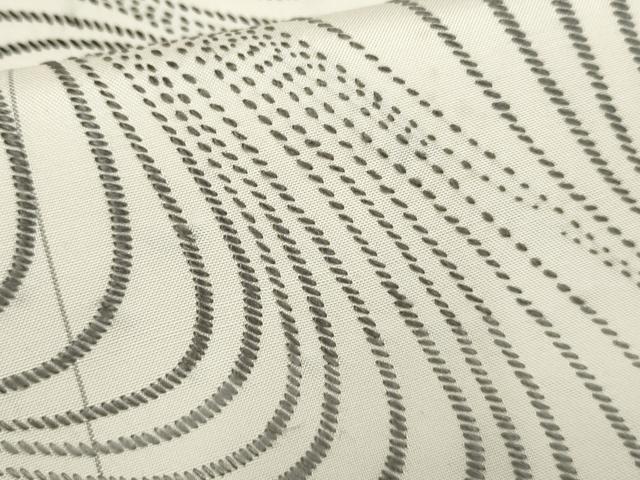 平和屋着物●本場染大島紬 訪問着 刺繍 刺し子 流水文 正絹 逸品 AABF3023cs