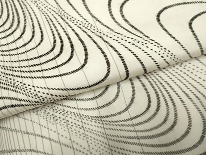 平和屋着物●本場染大島紬 訪問着 刺繍 刺し子 流水文 正絹 逸品 AABF3023cs