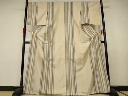 平和屋着物●結城紬 間道 証紙付き 正絹 逸品 AABF3325nf