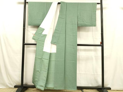 平和屋着物■江戸小紋 草木染 作家物 草葉文 正絹 逸品 DABB3524cm