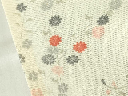 平和屋着物＊夏物 小紋 絽 小花文 正絹 逸品DABA4457az