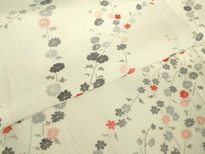 平和屋着物＊夏物 小紋 絽 小花文 正絹 逸品DABA4457az