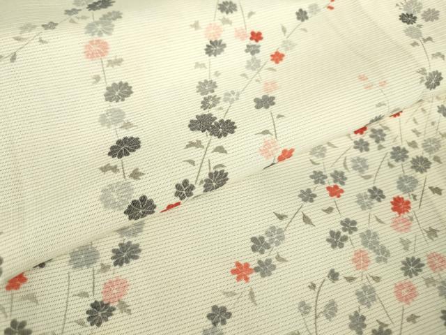 平和屋着物＊夏物 小紋 絽 小花文 正絹 逸品DABA4457az
