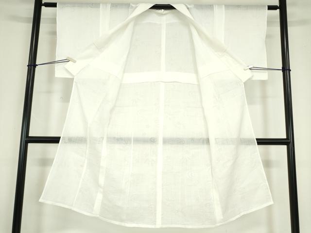 平和屋着物＊夏物 長襦袢 流水花紋紗 白色 麻 逸品 DABA4467az
