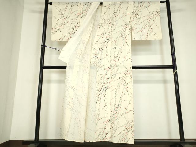 平和屋着物＊夏物 小紋 絽 小花文 正絹 逸品DABA4457az