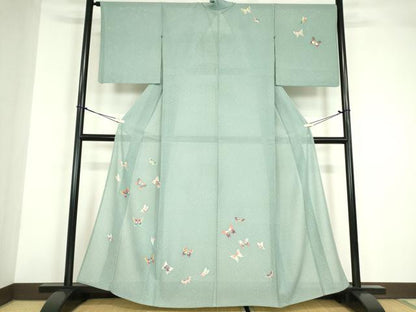 平和屋着物＊夏物 訪問着 絽 舞蝶文 正絹 逸品 DABA4458az