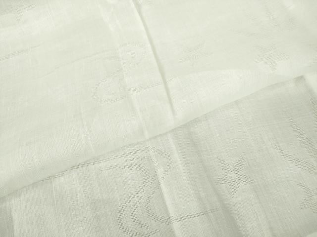 平和屋着物＊夏物 長襦袢 流水花紋紗 白色 麻 逸品 DABA4467az