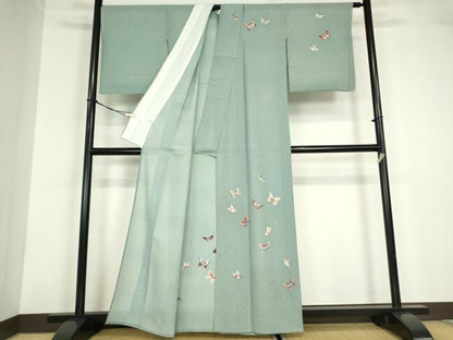 平和屋着物＊夏物 訪問着 絽 舞蝶文 正絹 逸品 DABA4458az