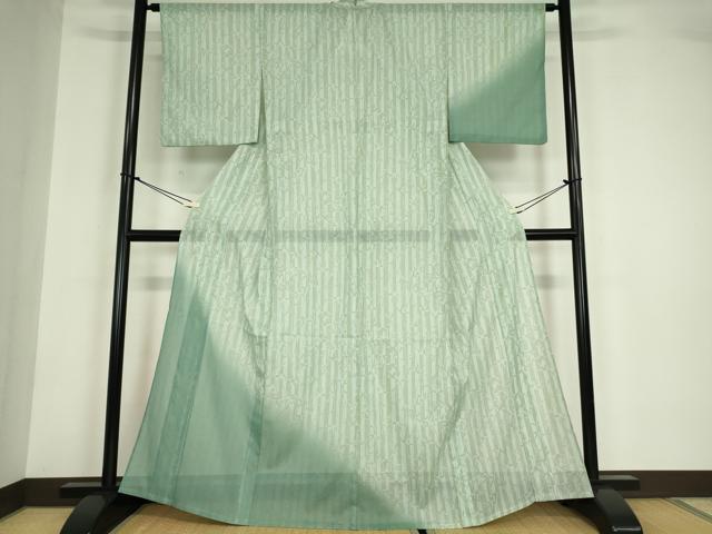 平和屋着物＊夏物 訪問着 絽 笹竹文 暈し染め 洗える着物 DABA4478az