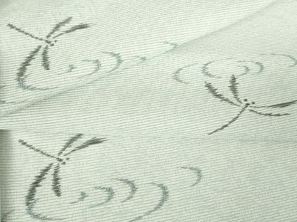 平和屋着物＊夏物 小紋 絽 流水に蜻蛉 洗える着物 DABA4472az