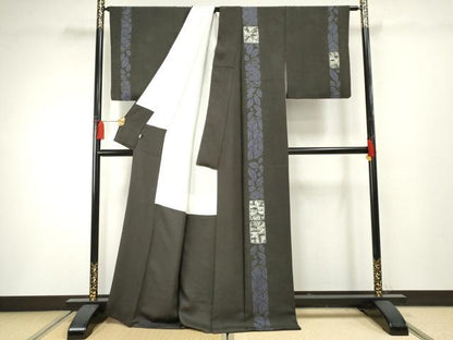 平和屋着物●染織工芸むつろ　辻が花　手描き　絞り　訪問着　絞り　草花間道　正絹　逸品　AABF3040cs
