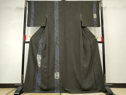 平和屋着物●染織工芸むつろ　辻が花　手描き　絞り　訪問着　絞り　草花間道　正絹　逸品　AABF3040cs