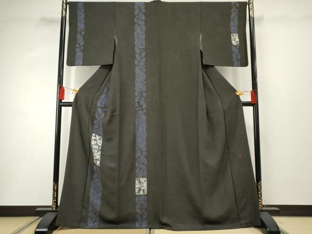 平和屋着物●染織工芸むつろ　辻が花　手描き　絞り　訪問着　絞り　草花間道　正絹　逸品　AABF3040cs
