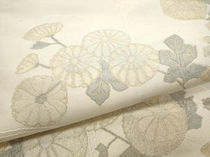 平和屋着物●八寸名古屋帯 枝菊文 金糸 正絹 逸品 CABB9564hy