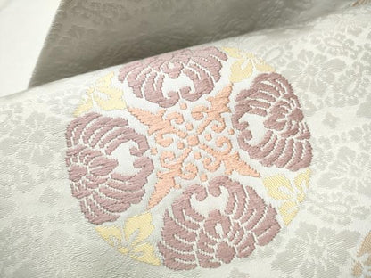 平和屋着物●九寸名古屋帯 唐織 花丸文 正絹 逸品 CABB9565hy
