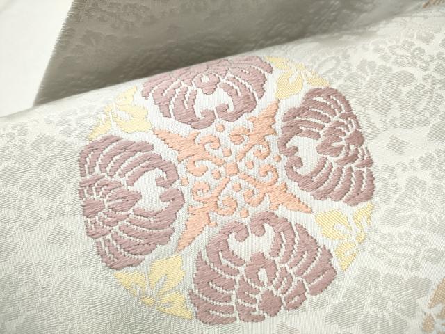 平和屋着物●九寸名古屋帯 唐織 花丸文 正絹 逸品 CABB9565hy