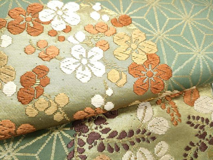 平和屋着物●六通柄袋帯 唐織 草花丸文 金糸 正絹 逸品 CABB9559hy