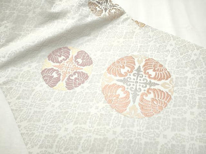 平和屋着物●九寸名古屋帯 唐織 花丸文 正絹 逸品 CABB9565hy