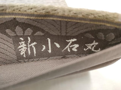 平和屋着物●六通柄袋帯 唐織 新小石丸 松葉青海波 金色繭 正絹 逸品 CABC5379hy