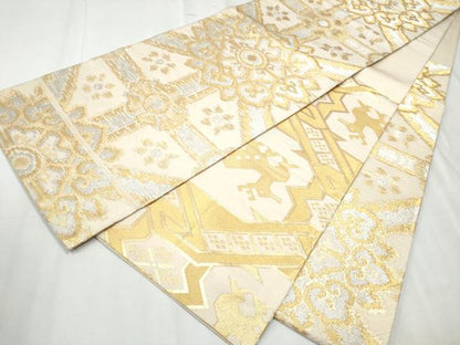 平和屋着物●両面 全通柄 本袋帯 蜀江錦 金銀糸 正絹 逸品 CABC5430hy