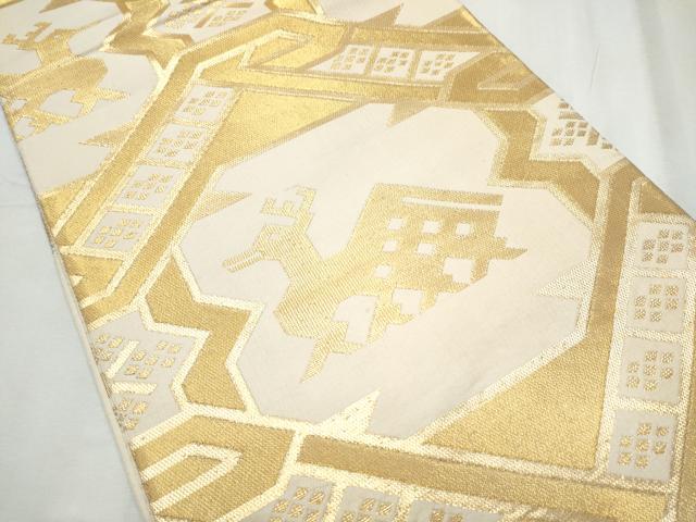平和屋着物●両面 全通柄 本袋帯 蜀江錦 金銀糸 正絹 逸品 CABC5430hy