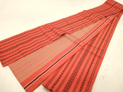 平和屋着物◎本場筑前博多織　両面　半幅帯　献上　証紙付き　正絹　逸品　DABB9062ya