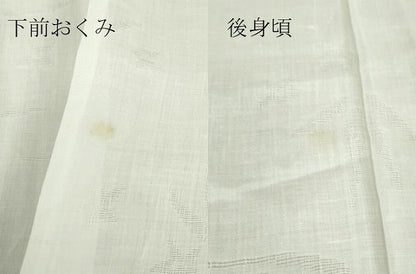 平和屋着物＊夏物 長襦袢 流水花紋紗 白色 麻 逸品 DABA4467az