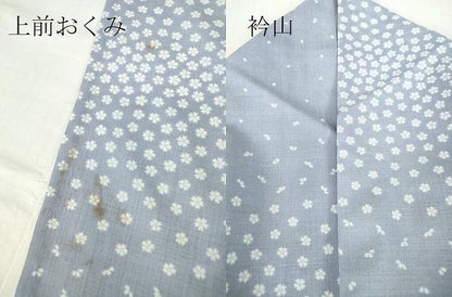 平和屋着物＊夏物 小紋 紗 小花文 洗える着物 DABA4475az