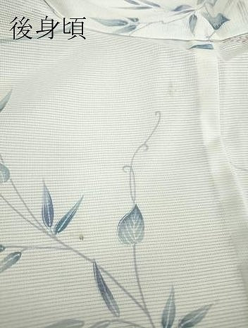 平和屋着物＊夏物 小紋 絽 籬流水花文 洗える着物 DABA4517az