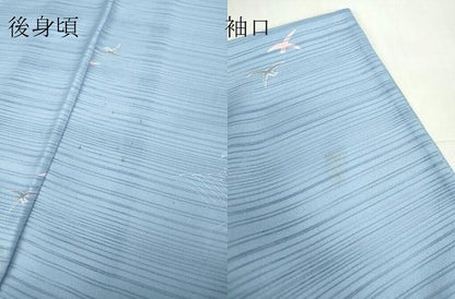 平和屋着物＊夏物 小紋 変わり絽 飛鳥花文 洗える着物 DABA4527az