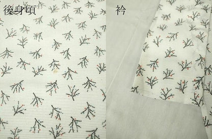 平和屋着物＊夏物 小紋 絽 枝花文 洗える着物 DABA4485az