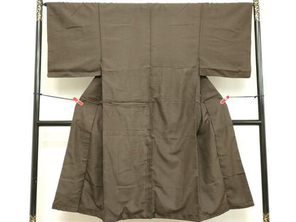 平和屋着物■男性　お召　格子　正絹　逸品　DABB8623cd