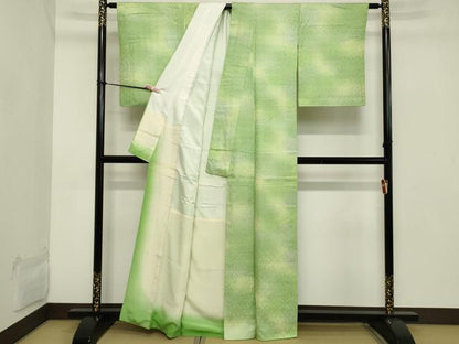 平和屋着物■上質な小紋 舞花文 暈し染め 正絹 逸品 DABB8678cd