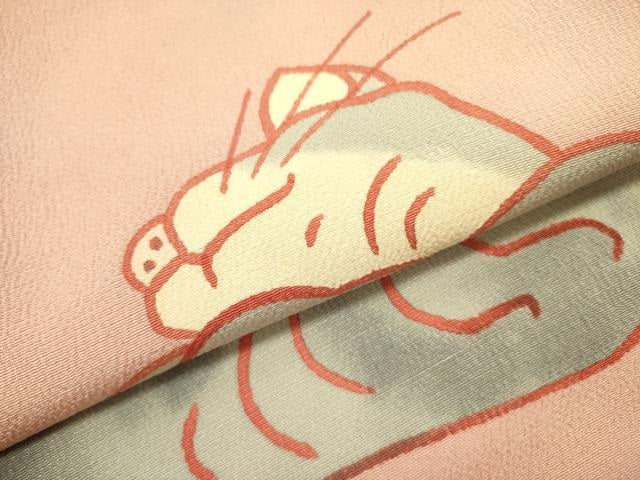 平和屋着物●九寸名古屋帯 作家物 猫 ネコ 鬼しぼ縮緬 正絹 逸品 DABB7112op