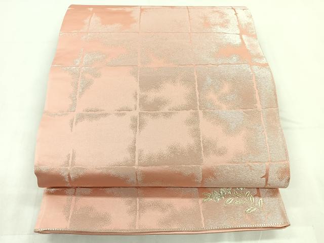 平和屋着物◎両面 六通柄袋帯 唐織 草花文 金銀糸 正絹 逸品 CABC1791nb
