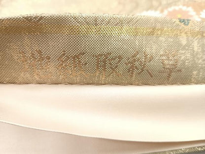 平和屋着物◎六通柄袋帯 唐織 地紙取秋草 金糸 正絹 逸品 CABC1806nb