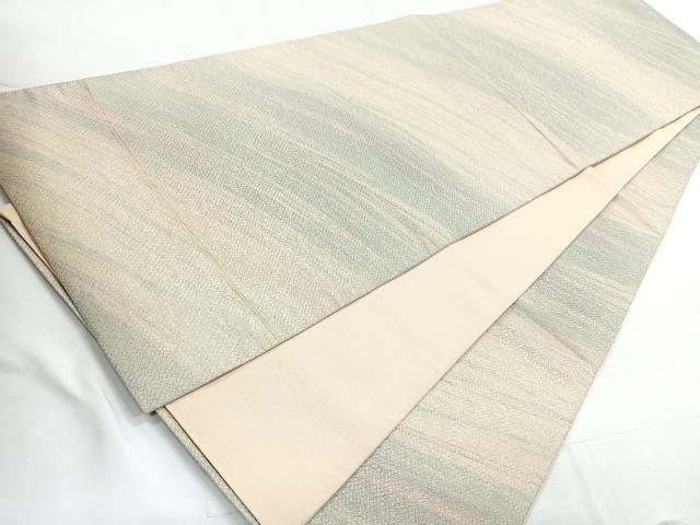 平和屋着物◎全通柄袋帯 霞文 金糸 正絹 逸品 CABC1813nb