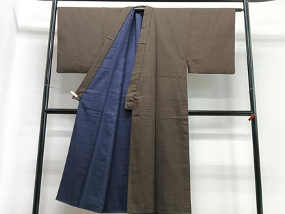 平和屋着物■男性　紬　格子　正絹　逸品　CABB9061xe