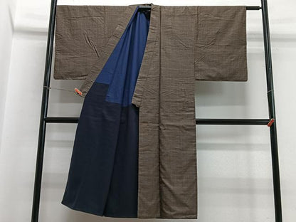 平和屋着物■男性　本場大島紬　格子　正絹　逸品　CABB9065xe