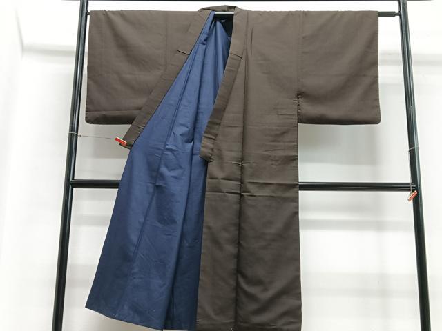 平和屋着物■男性　紬　間道　正絹　逸品　CABB9062xe