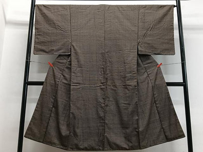 平和屋着物■男性　本場大島紬　格子　正絹　逸品　CABB9065xe