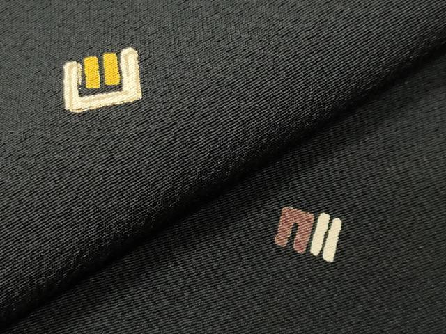 平和屋着物●上質な小紋 源氏香 黒地 正絹 逸品 未使用 CABB0275gh