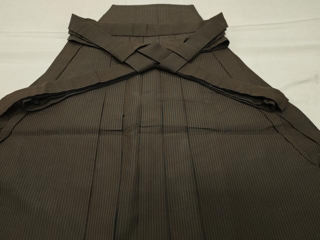 平和屋着物●男性 馬乗り袴 縞 正絹 逸品 CABB0298gh